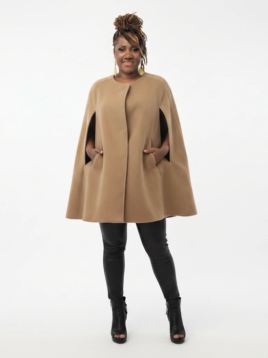 Blaque Label Jackets & Blazers - Blaque Label Camel Cape with Hidden Front Pockets